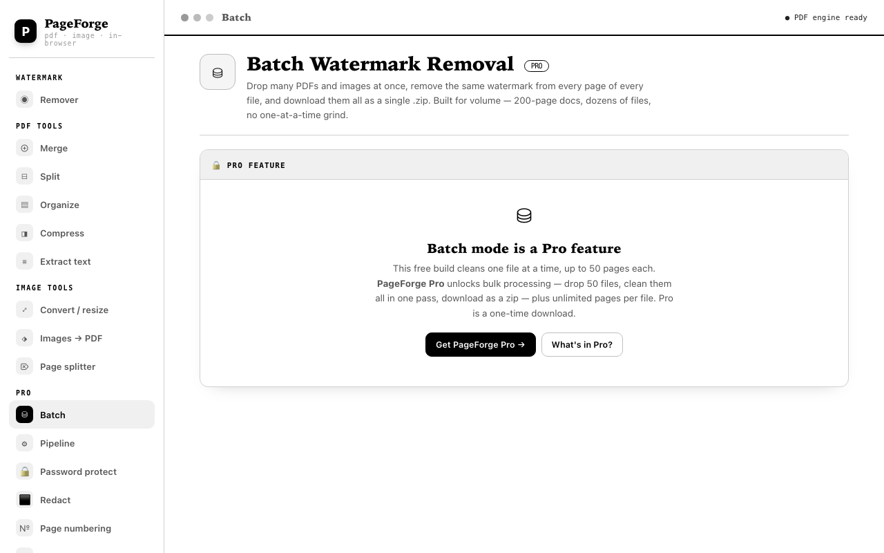 PageForge batch mode